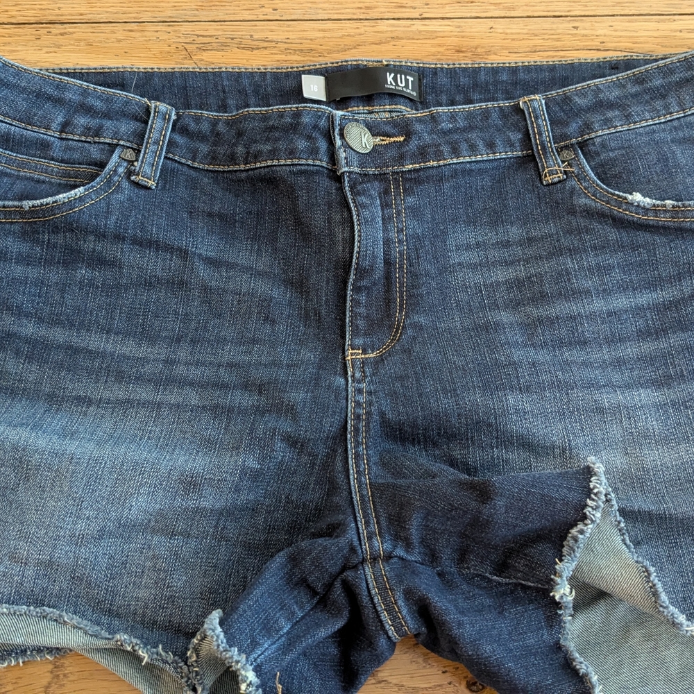 Kut from the Kloth Women's Frayed Hem Denim Shorts